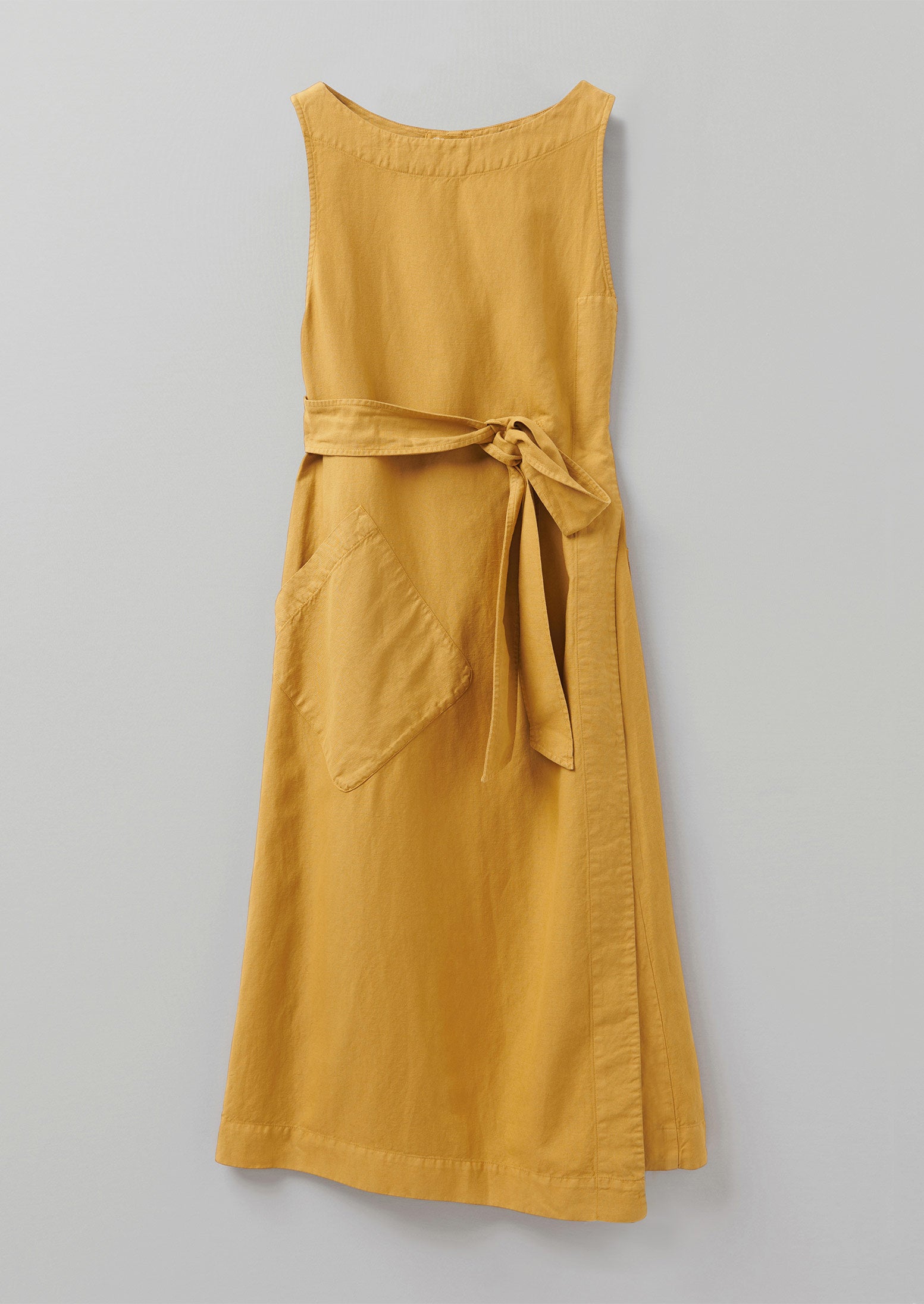Cotton Linen Wrap Dress | Sahara Yellow ...